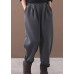 winter thick gray cotton pants elastic waist women harem pants