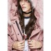 Trendy Pink Raccoon hair collar Pockets zippered Winter Duck Down Puffer Jacket