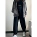 black loose women pants winter new high waist beam pants