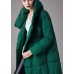 Organic Green Stand Collar Pockets asymmetrical design Winter Duck Down down coat