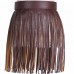 Women Tassel Fringed Belts Leather Snap Button Buckles