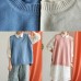 Winter o neck blue knit sweat tops casual low high design top silhouette