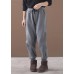 fashion warm winter cotton gray pant loose patchwork drawstring elastic waist casual pants