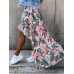 Elastic Waist Spliced Floral Pleats Summer Skirts For Women