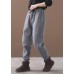 fashion warm winter cotton gray pant loose patchwork drawstring elastic waist casual pants