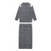 Autumn Knitted Gray Set Women's Two-piece Skirt New Sweater Skirt Set