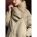 Plus Size Khaki Peter Pan Collar Button Winter Duck Down Coat